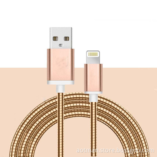 usb data cable stainless steel wire phone cable charger usb cable bulk for sale